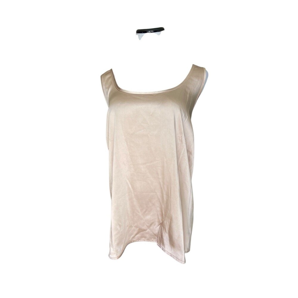 Old Navy Womens Satin Tank Top Size 3XL Gold Sleeveless Shell Minimalist Career‎